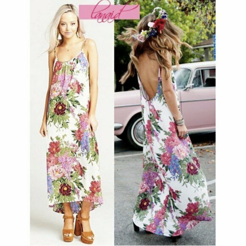 SHOW ME YOUR MUMU Turlington Backless Maxi Duchess Darling Floral Dress